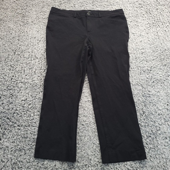 Banana Republic Pants Women 12 Black Cropped Stretch Preppy Normcore Flat Front - Picture 3 of 10